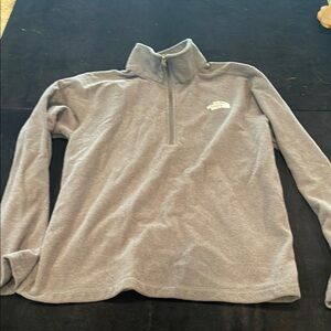 The North Face Gray Quarter-Zip waffle Sweatshirt,